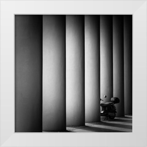 Parking  Space White Modern Wood Framed Art Print by Pfeiffer, Peter