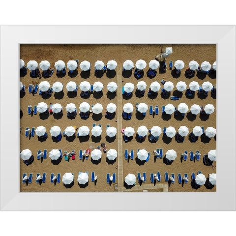 Summer White Modern Wood Framed Art Print by Aumitcanan