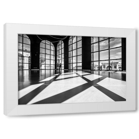 Lights And Shadows White Modern Wood Framed Art Print by Tagliarino, Marco