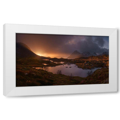 Sunrise Over Lofoten White Modern Wood Framed Art Print by Cia, Inigo
