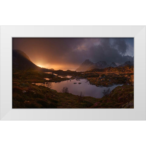 Sunrise Over Lofoten White Modern Wood Framed Art Print by Cia, Inigo