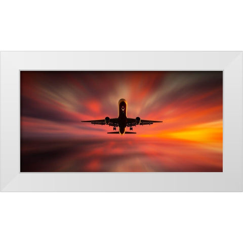 Colorful Landing. White Modern Wood Framed Art Print by Londal, Leif
