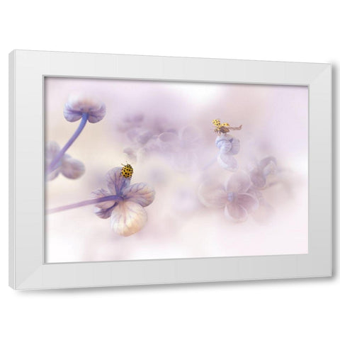 Hello There... White Modern Wood Framed Art Print by Van Deelen, Ellen