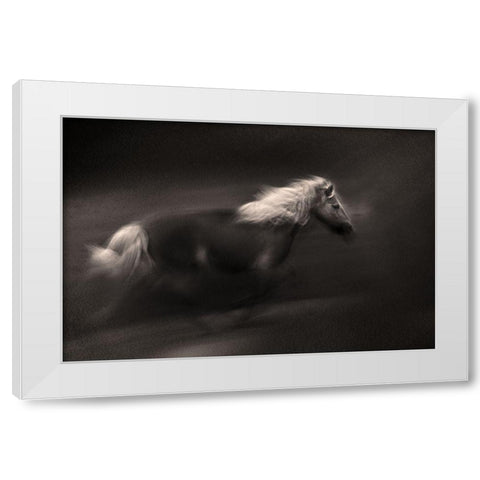 Wind And Earth Power White Modern Wood Framed Art Print by Benezech, Martine