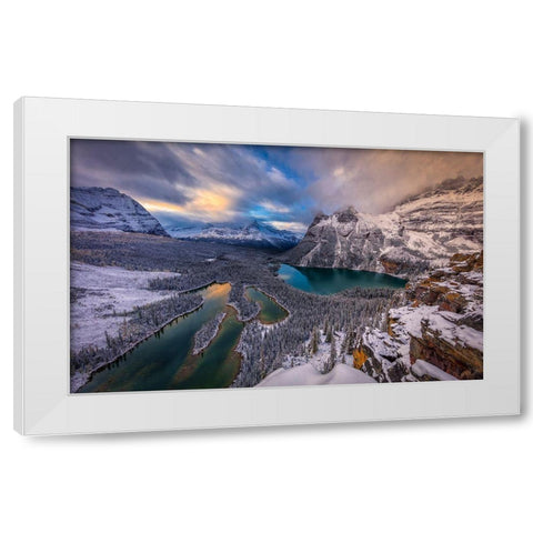 Lake Ohara White Modern Wood Framed Art Print by Zheng, Michael