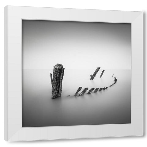 Whats Left Behind White Modern Wood Framed Art Print by Staelens, Christophe