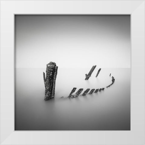 Whats Left Behind White Modern Wood Framed Art Print by Staelens, Christophe