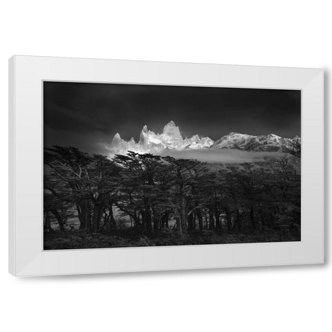 Fitz Roy White Modern Wood Framed Art Print by Constantin, Lucian