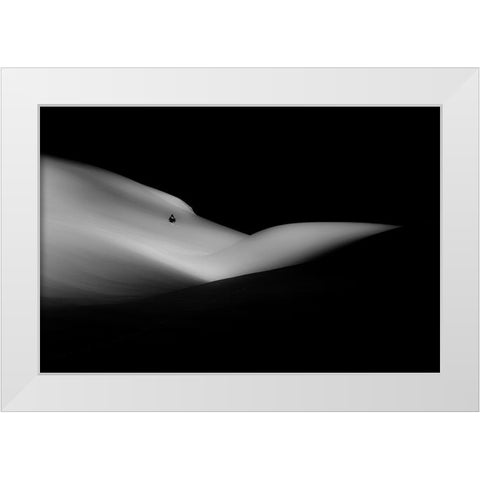 Elephant Sleeping A White Dream White Modern Wood Framed Art Print by Javier Duro, Jose