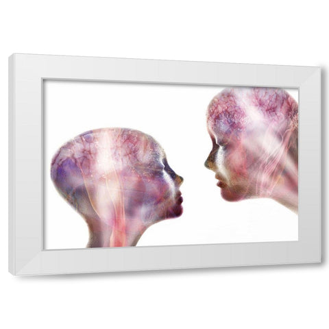 Touch Me White Modern Wood Framed Art Print by Westum, Heidi