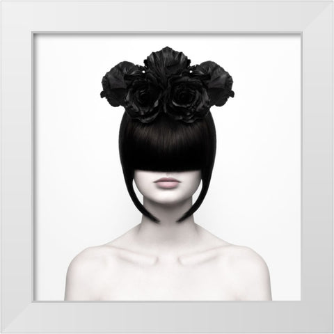 Black Widow White Modern Wood Framed Art Print by Nemcekova EP, Martina