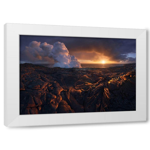 Lava Fields White Modern Wood Framed Art Print by Cia, Inigo
