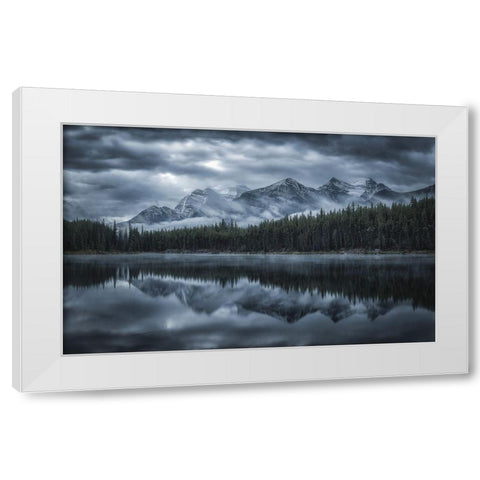 Cold Mountains White Modern Wood Framed Art Print by Zheng, Michael