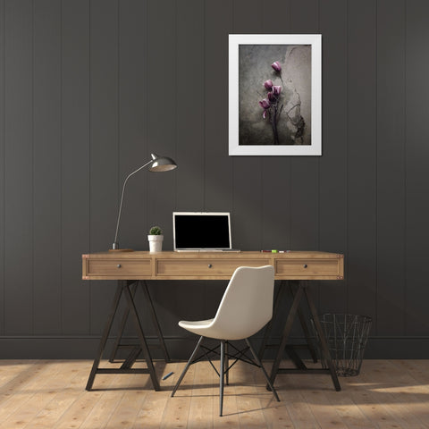 The Tulip White Modern Wood Framed Art Print by Lagaa, Kahar