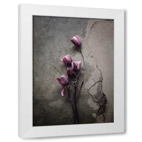 The Tulip White Modern Wood Framed Art Print by Lagaa, Kahar