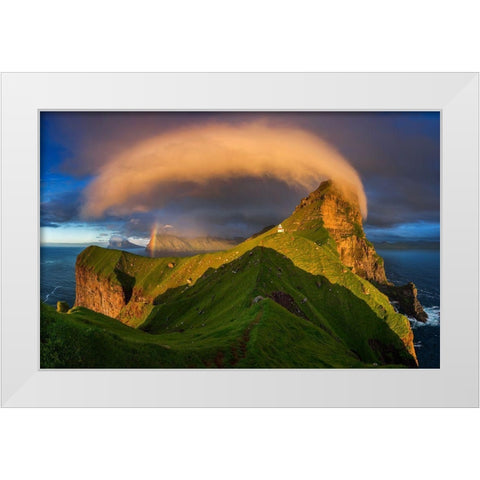 Kallur Sunset White Modern Wood Framed Art Print by Kruczynski, Wojciech