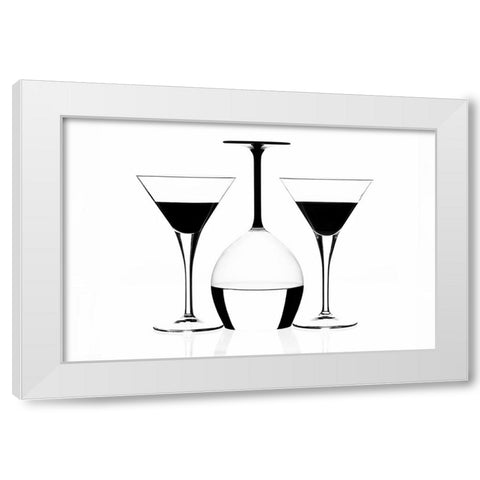 Glass White Modern Wood Framed Art Print by Bicski, Monika