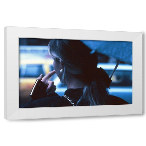 What Address?-From The Series Qnew York Bluesq White Modern Wood Framed Art Print by Matthes, Dieter