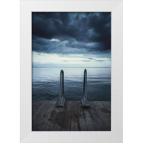 Moody Jetty White Modern Wood Framed Art Print by Lindsten, Christian