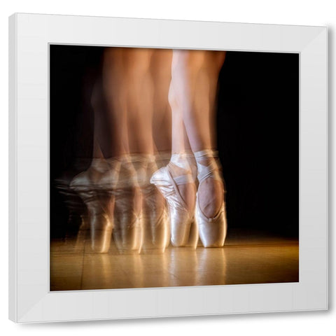 Ballet White Modern Wood Framed Art Print by Ashton-Jones, Howard