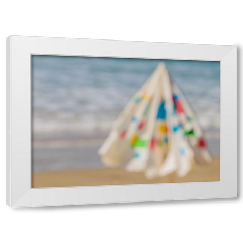 Windy Beach White Modern Wood Framed Art Print by Raif, Joshua