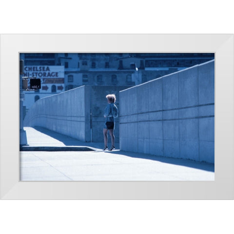 Streetwork-From The Series Qnew York Bluesq White Modern Wood Framed Art Print by Matthes, Dieter