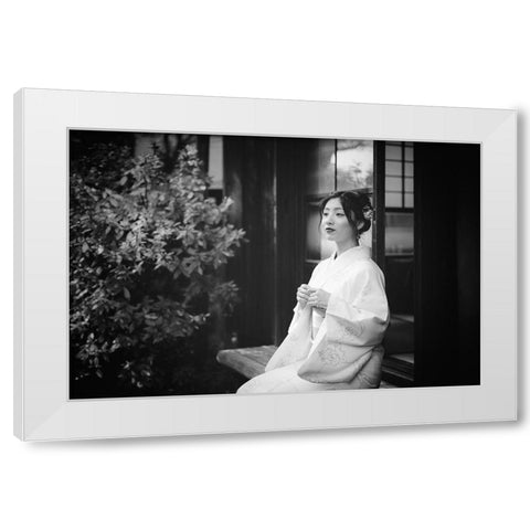 Risa White Modern Wood Framed Art Print by Ishijima, Nobu