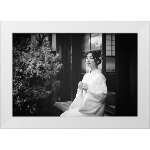 Risa White Modern Wood Framed Art Print by Ishijima, Nobu