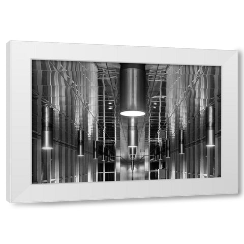Lighted Ceiling White Modern Wood Framed Art Print by Luycx, Theo