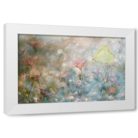 Uninterrupted Poetry... White Modern Wood Framed Art Print by Devos, Delphine