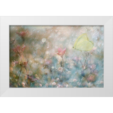 Uninterrupted Poetry... White Modern Wood Framed Art Print by Devos, Delphine