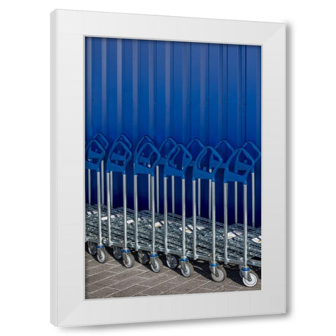 Luggage Cars White Modern Wood Framed Art Print by Luycx, Theo