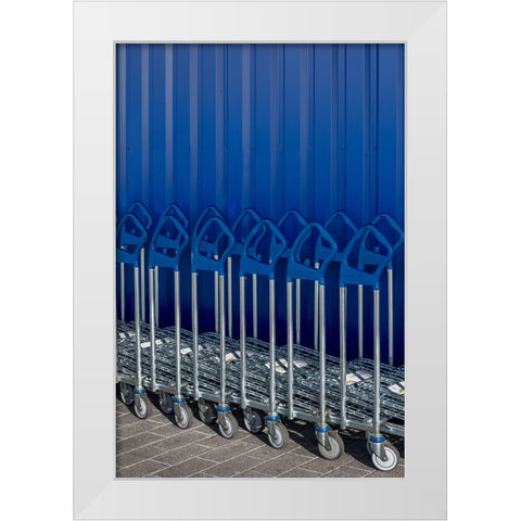 Luggage Cars White Modern Wood Framed Art Print by Luycx, Theo