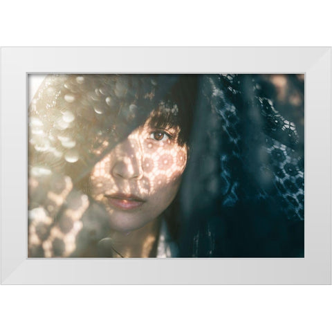 Sanako White Modern Wood Framed Art Print by Kiyota, Daisuke