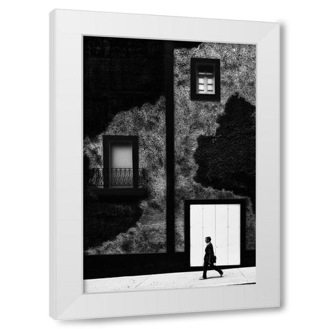 Displacement White Modern Wood Framed Art Print by Abrantes, Paulo