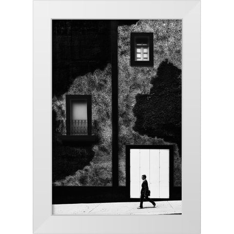 Displacement White Modern Wood Framed Art Print by Abrantes, Paulo