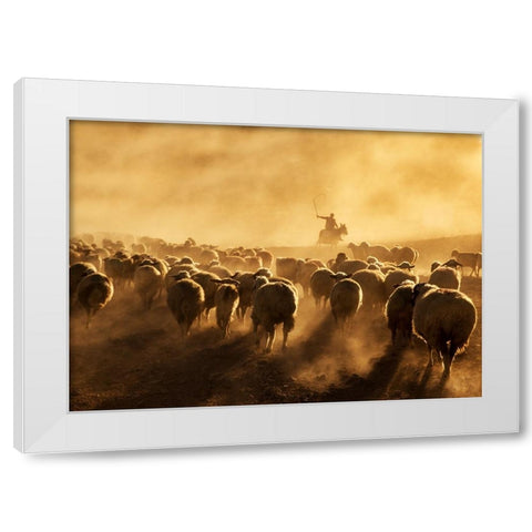Light Power White Modern Wood Framed Art Print by Tunc, Feyzullah