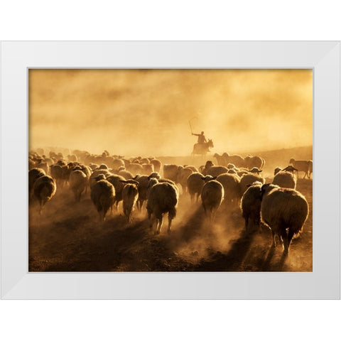 Light Power White Modern Wood Framed Art Print by Tunc, Feyzullah