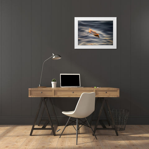 Floating White Modern Wood Framed Art Print by Deng, Larry