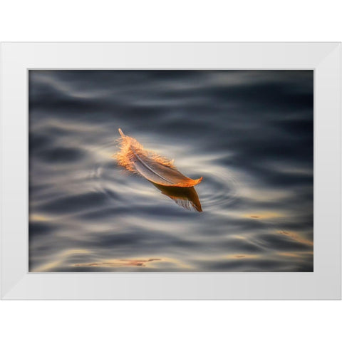 Floating White Modern Wood Framed Art Print by Deng, Larry