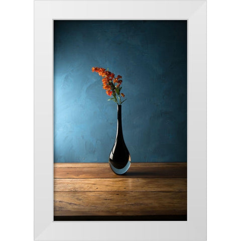 The Blue White Modern Wood Framed Art Print by Laercio, Luiz