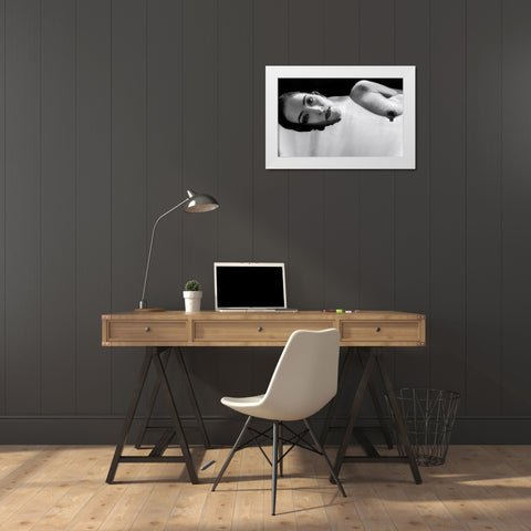 Calm White Modern Wood Framed Art Print by Chai Telan, Thanakorn