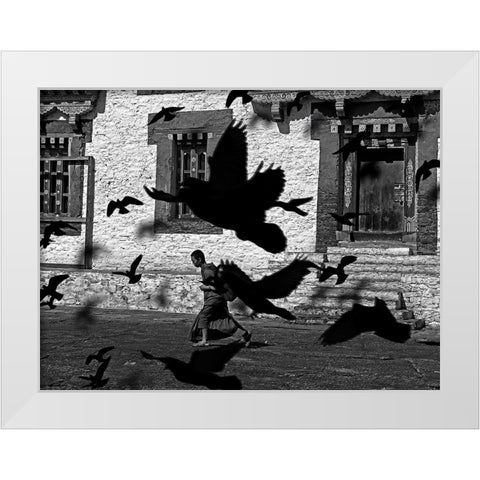 Elsewhere In The World White Modern Wood Framed Art Print by Pizzocaro, Giorgio