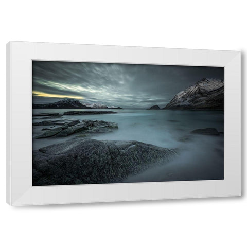 A Look From The Past Or From The Future... White Modern Wood Framed Art Print by Rosenfeld, Haim