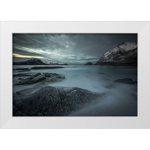 A Look From The Past Or From The Future... White Modern Wood Framed Art Print by Rosenfeld, Haim