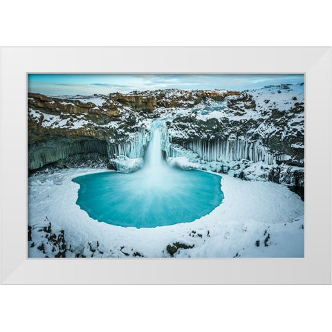 Azure Blue Bliss White Modern Wood Framed Art Print by C. Sink, Jeffrey