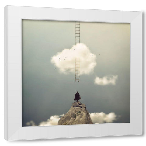 Social Ascension White Modern Wood Framed Art Print by Araujo, Nuno