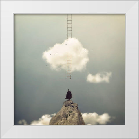 Social Ascension White Modern Wood Framed Art Print by Araujo, Nuno