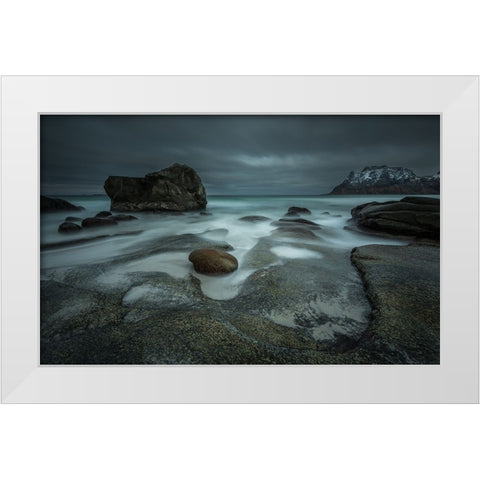 Stormbringer Coming... White Modern Wood Framed Art Print by Rosenfeld, Haim