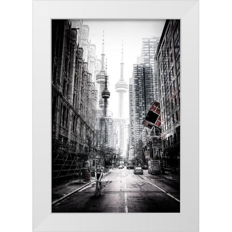 On The Streets Of Toronto White Modern Wood Framed Art Print by Chiriaco, Carmine